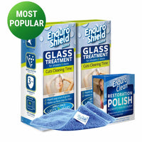 EnduroShield Glass Treatment Medium size with polish for showers glass railing and more